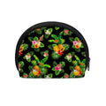 Black Tropical Hawaiian Pattern Print Coin Purse