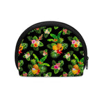 Black Tropical Hawaiian Pattern Print Coin Purse