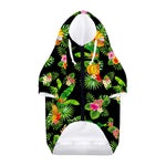 Black Tropical Hawaiian Pattern Print Dog Zip Up Hoodie
