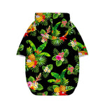 Black Tropical Hawaiian Pattern Print Dog Zip Up Hoodie