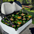 Black Tropical Hawaiian Pattern Print Golf Cart Seat Cover