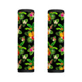 Black Tropical Hawaiian Pattern Print Handle Covers