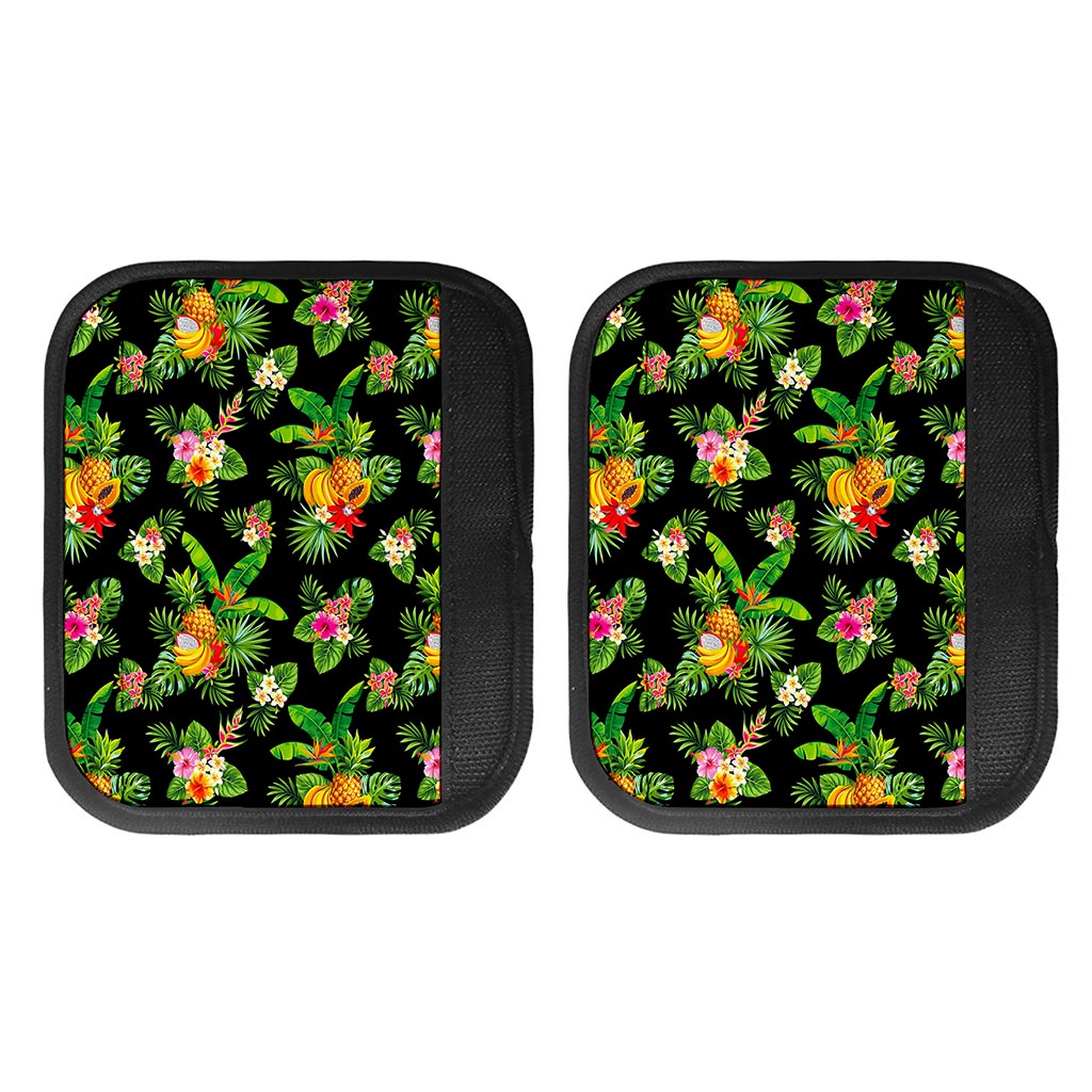 Black Tropical Hawaiian Pattern Print Handle Covers
