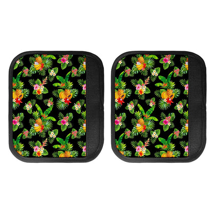 Black Tropical Hawaiian Pattern Print Handle Covers