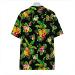Black Tropical Hawaiian Pattern Print Hawaiian Shirt