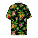 Black Tropical Hawaiian Pattern Print Hawaiian Shirt