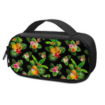 Black Tropical Hawaiian Pattern Print Insulin Cooler Travel Case