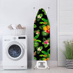 Black Tropical Hawaiian Pattern Print Ironing Board Cover
