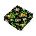 Black Tropical Hawaiian Pattern Print Outdoor Seat Cushion Cover
