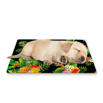 Black Tropical Hawaiian Pattern Print Pet Cooling Mat Cover