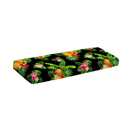 Black Tropical Hawaiian Pattern Print Piano Keyboard Cover
