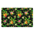 Black Tropical Hawaiian Pattern Print Polyester Doormat
