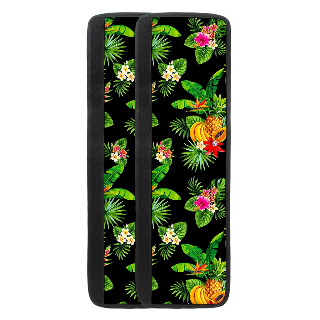 Black Tropical Hawaiian Pattern Print Refrigerator Handle Covers