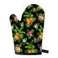 Black Tropical Hawaiian Pattern Print Single Oven Mitt