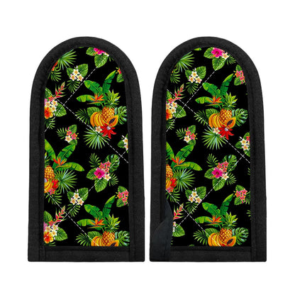 Black Tropical Hawaiian Pattern Print Skillet Handle Cover