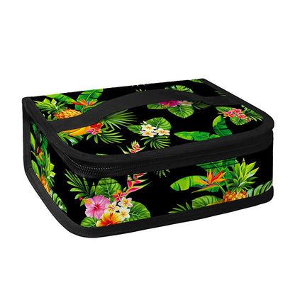 Black Tropical Hawaiian Pattern Print Small Lunch Bag