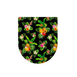 Black Tropical Hawaiian Pattern Print Toilet Lid Cover