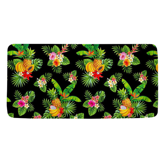 Black Tropical Hawaiian Pattern Print Towel