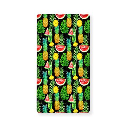 Black Tropical Pineapple Pattern Print Baby Crib Sheet