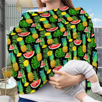 Black Tropical Pineapple Pattern Print Baby Seat Cover