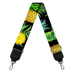 Black Tropical Pineapple Pattern Print Bag Strap