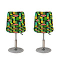 Black Tropical Pineapple Pattern Print Bar Stool Covers