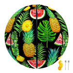 Black Tropical Pineapple Pattern Print Basketball