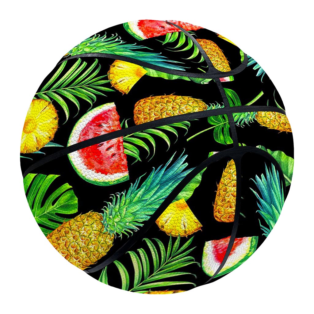 Black Tropical Pineapple Pattern Print Basketball