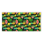 Black Tropical Pineapple Pattern Print Beach Towel