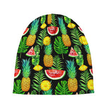 Black Tropical Pineapple Pattern Print Beanie