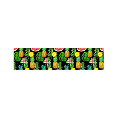 Black Tropical Pineapple Pattern Print Bed Runner