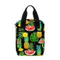 Black Tropical Pineapple Pattern Print Bible Tote Bag