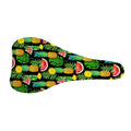 Black Tropical Pineapple Pattern Print Bicycle Seat Cover