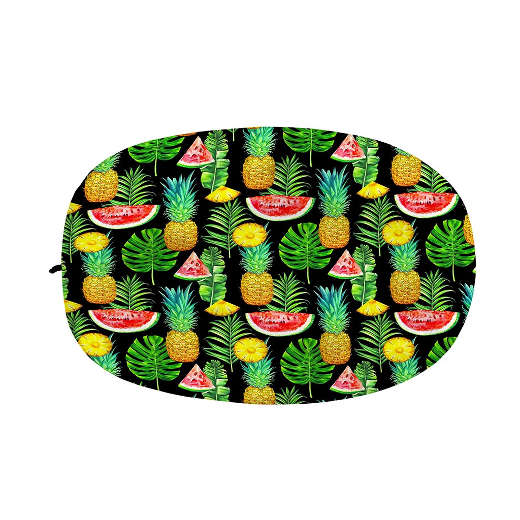 Black Tropical Pineapple Pattern Print Car Side Mirror Covers