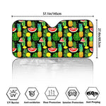 Black Tropical Pineapple Pattern Print Car Windshield Sun Shade