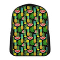 Black Tropical Pineapple Pattern Print Casual Backpack