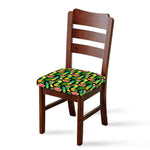 Black Tropical Pineapple Pattern Print Chair Cushion Cover