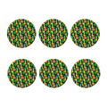 Black Tropical Pineapple Pattern Print Coaster Set