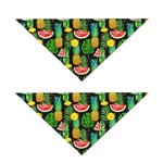 Black Tropical Pineapple Pattern Print Dog Bandana