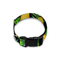 Black Tropical Pineapple Pattern Print Dog Collar
