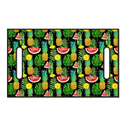 Black Tropical Pineapple Pattern Print Golf Cart Seat Cover