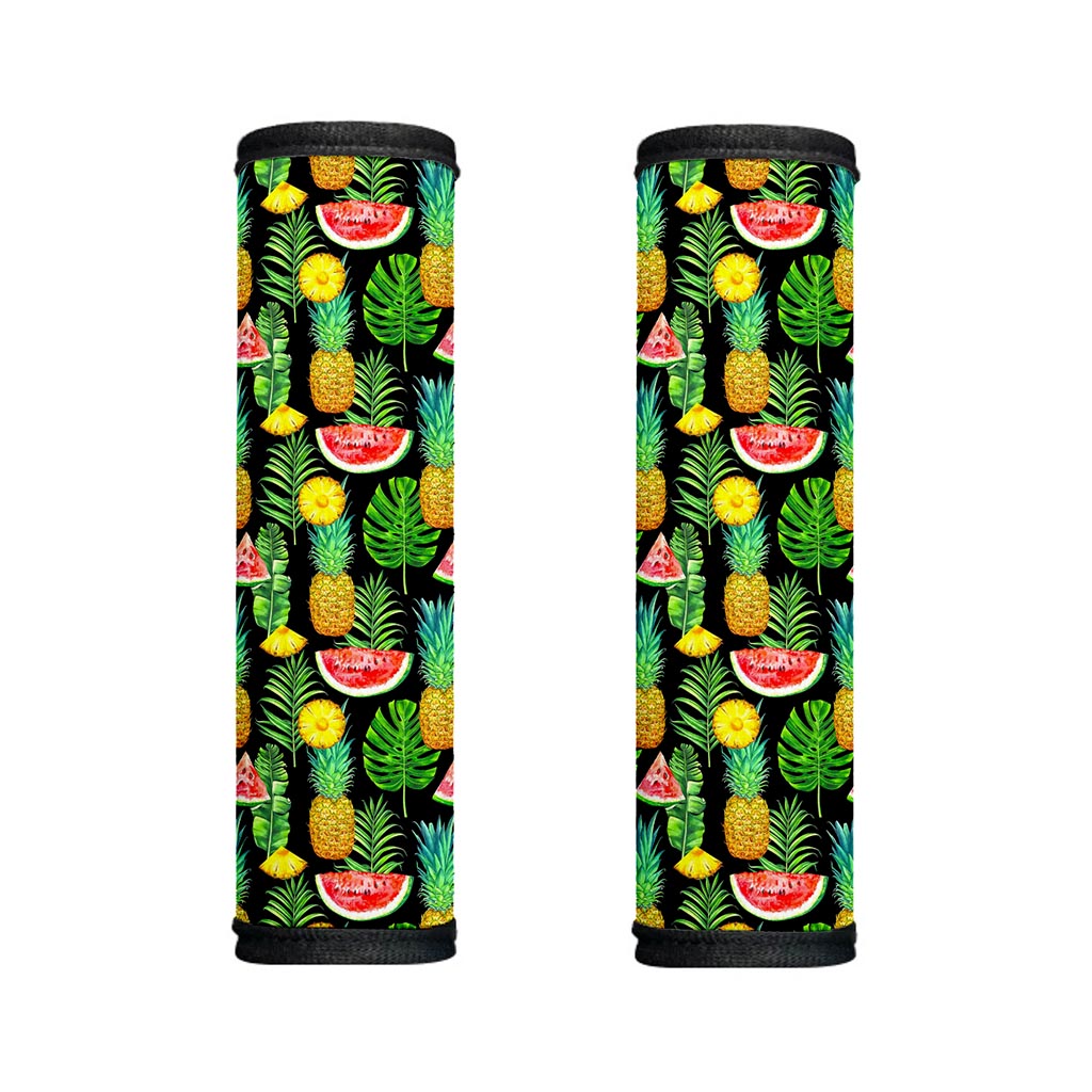 Black Tropical Pineapple Pattern Print Handle Covers