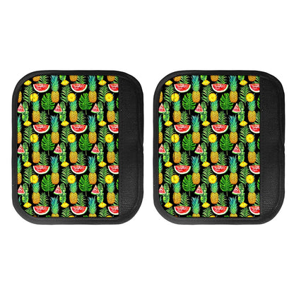 Black Tropical Pineapple Pattern Print Handle Covers