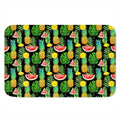 Black Tropical Pineapple Pattern Print Indoor Door Mat