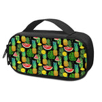 Black Tropical Pineapple Pattern Print Insulin Cooler Travel Case
