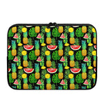 Black Tropical Pineapple Pattern Print Laptop Sleeve