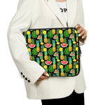Black Tropical Pineapple Pattern Print Laptop Sleeve