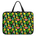 Black Tropical Pineapple Pattern Print Laptop Sleeve With Handle