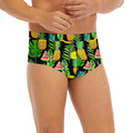 Black Tropical Pineapple Pattern Print Men's Briefs