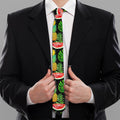 Black Tropical Pineapple Pattern Print Necktie